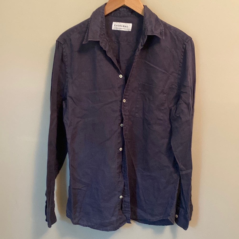 Everlane Linen Blue Shirt